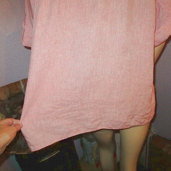 NEW Lafayette 148 Sublime Linen Blouse Top Sz 14 Oversized Tunic Button Up Shirt - Picture 10 of 11